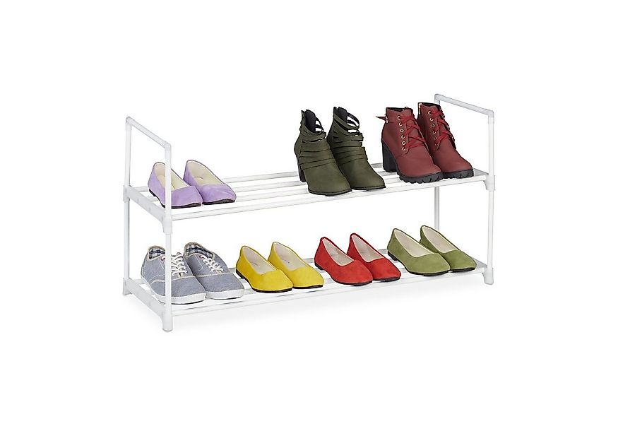 relaxdays Schuhregal Metall Schuhregal weiß, 2 günstig online kaufen