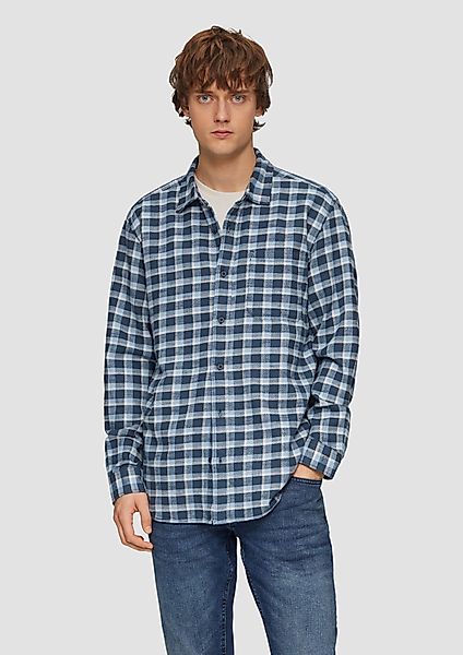QS Langarmhemd Regular Fit: Flanellhemd mit günstig online kaufen