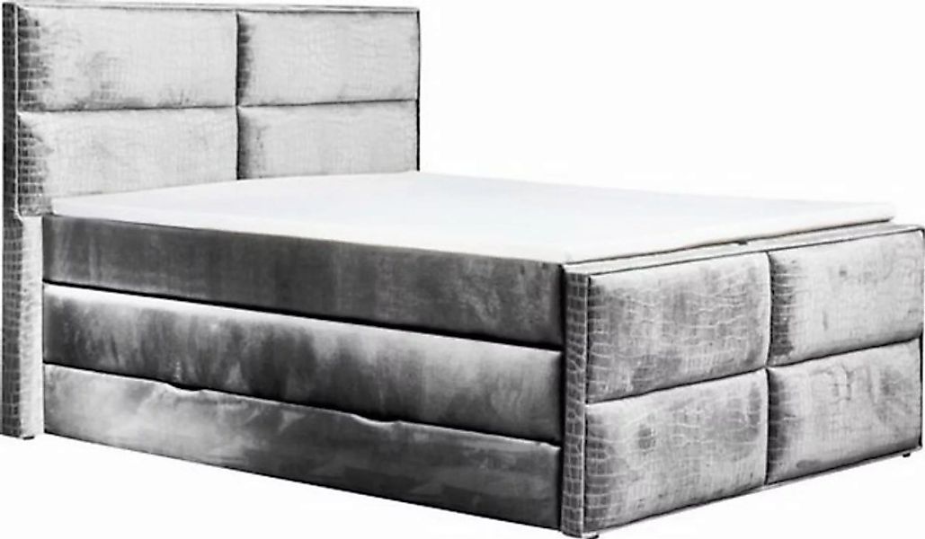 Feldmann-Wohnen Polsterbett Croco (1-tlg), 120x200cm silber mit Topper Bett günstig online kaufen