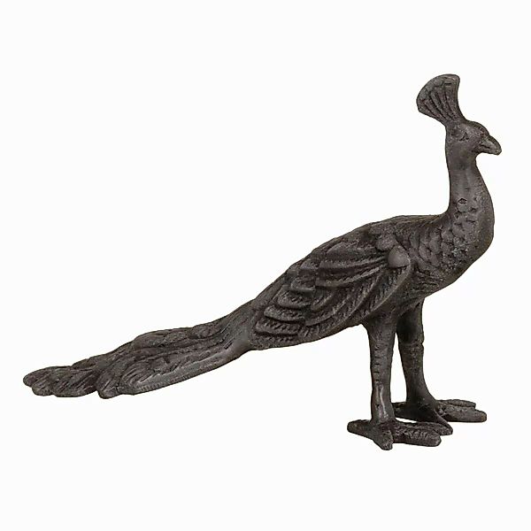 Deko-figur 19 X 6 X 13 Cm Grau Pfau günstig online kaufen