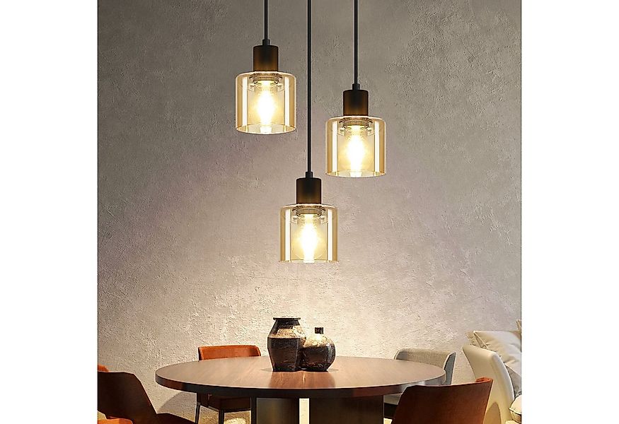 Nettlife Pendelleuchte Esstisch Vintage E27 Schwarz 1/3 Flammig Retro Indus günstig online kaufen