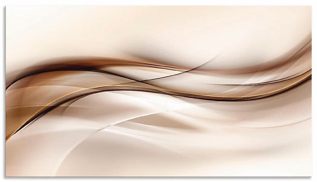 Artland "Braune abstrakte Welle" Alu Spritzschutz mit Klebeband, einfache M günstig online kaufen