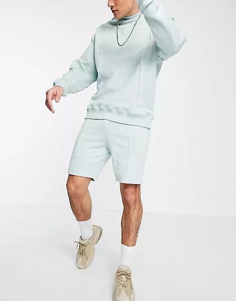 ASOS DESIGN – Trainingsanzug in Grau mit Oversize-Sweatshirt und schmal zul günstig online kaufen