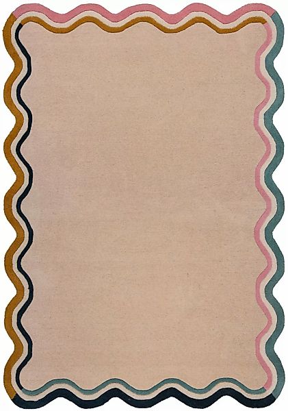 FLAIR RUGS Wollteppich »Leo Scallop«, rechteckig, 25 mm Höhe, Woll Border T günstig online kaufen