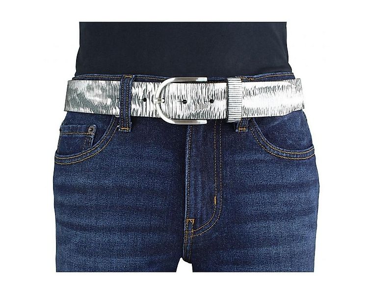BELTINGER Ledergürtel Damen-Gürtel aus Vollrindleder Metall-Optik 4,0 cm - günstig online kaufen