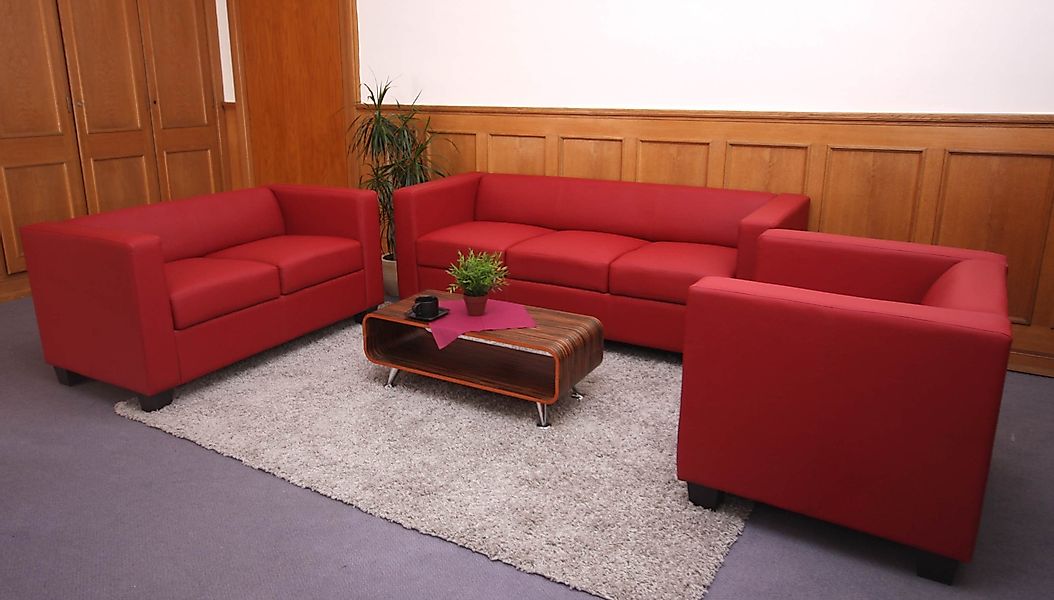 MCW 2er Sofa Lille Kunstleder Rot günstig online kaufen