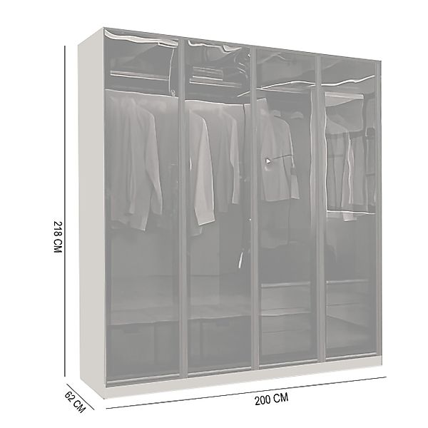 Palms-Store Drehtürenschrank Kleiderschrank Monaco mit Glasrahmentüren günstig online kaufen