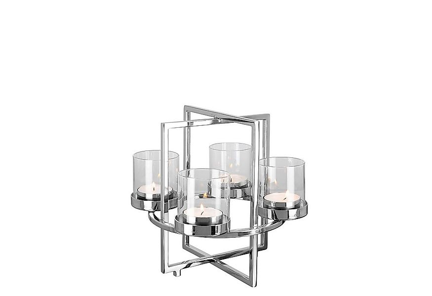 Fink Adventskranz NORMAN Kranz-Leuchter 4-flammig - H. 28cm x Ø32cm - silbe günstig online kaufen