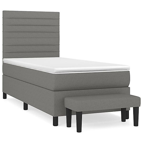 vidaXL Boxspringbett mit Matratze Dunkelgrau 90x190 cm Stoff1394789 günstig online kaufen