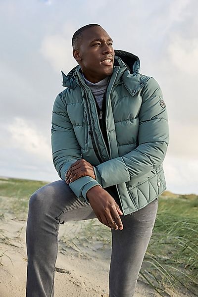 Bruno Banani Steppjacke Winterjacke mit Fellimitat und abnehmbarer Kapuze günstig online kaufen