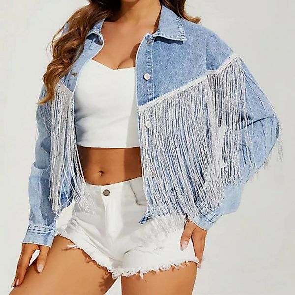 AFAZ New Trading UG Sommerjacke Blaue Jeansjacke für Damen mit Frühlingsmod günstig online kaufen