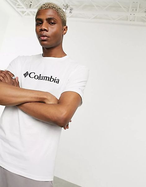 Columbia – CSC – Klassisches, weißes T-Shirt mit Logo günstig online kaufen