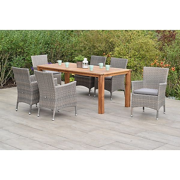 Merxx Teneriffa Set 13-tlg. mit Gartentisch 185 x 90 cm inkl. Kissen günstig online kaufen