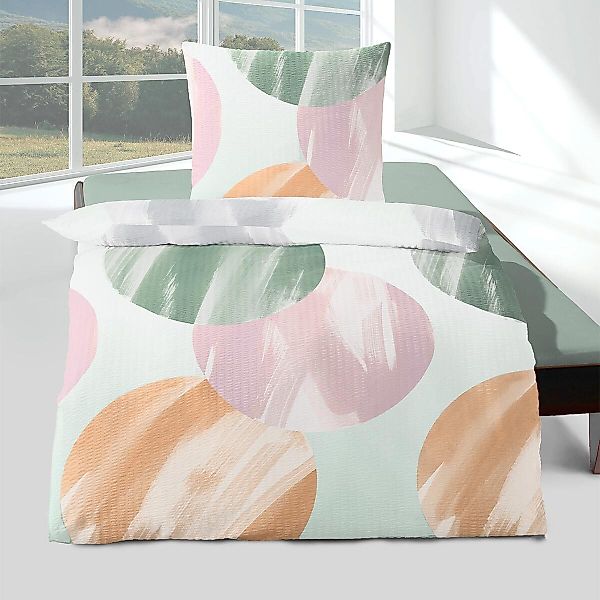 TRAUMSCHLAF Bettwäsche Kreise, Seersucker, 2 teilig, günstig online kaufen