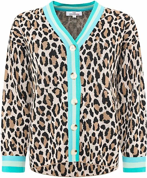 Zwillingsherz Cardigan ""Leo & Streifen"" Animal-Muster, Langarm, V-Ausschn günstig online kaufen