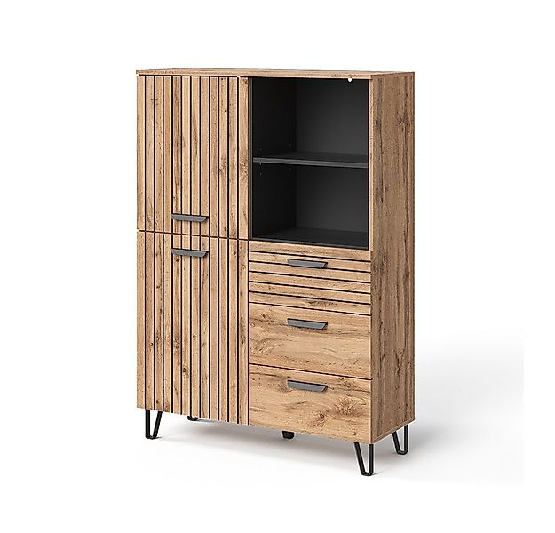 Vicco Garderoben-Set Amber, Eiche Wotan, 100 x 142 cm günstig online kaufen