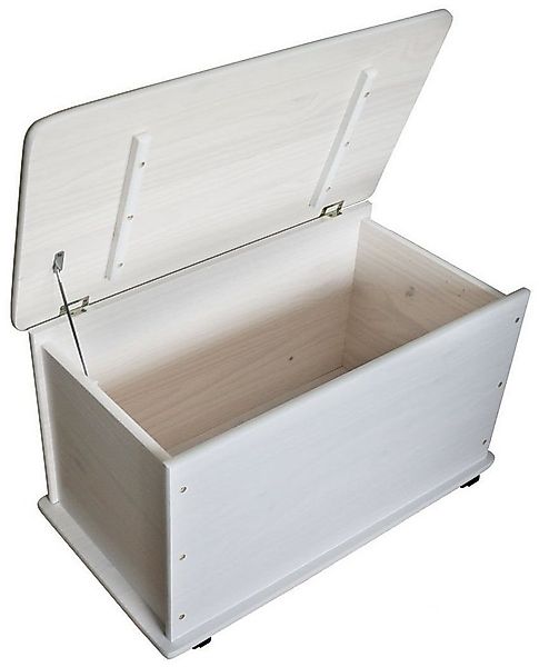 KMH Spielzeugtruhe Spielzeugtruhe - Weiß oder Natur, 4 bewegliche Doppelrol günstig online kaufen