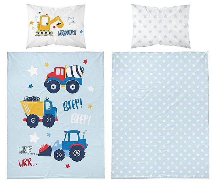 Detexpol Babybettwäsche Set Baumaschinen 2tlg. 100% günstig online kaufen