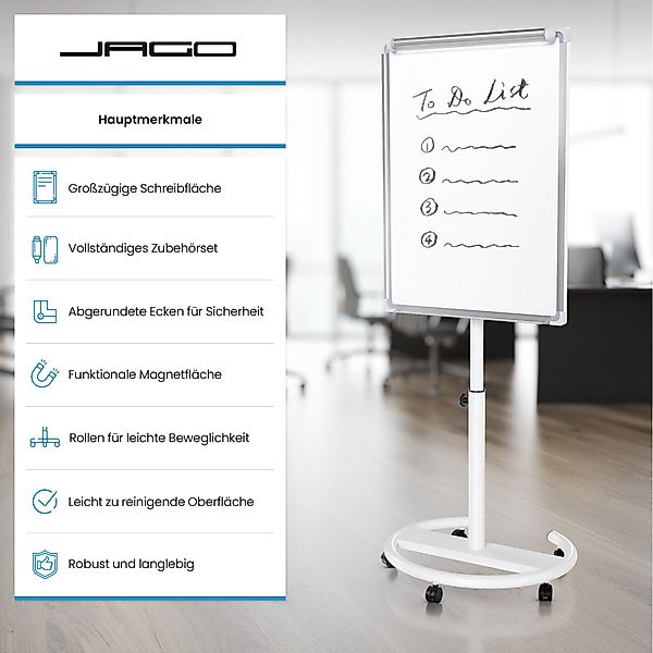 Jago Magnettafel Flipchart mit Rundfuß - günstig online kaufen