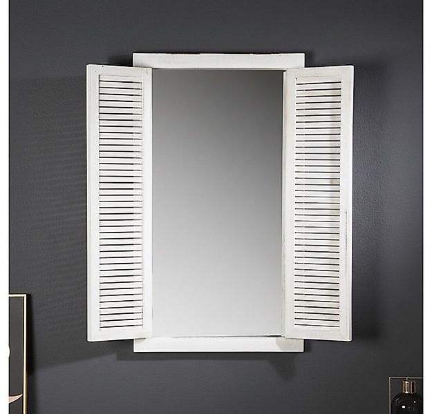 Melko Wandspiegel Wandspiegel Dekospiegel mit Fensterladen und Ablage Holz günstig online kaufen