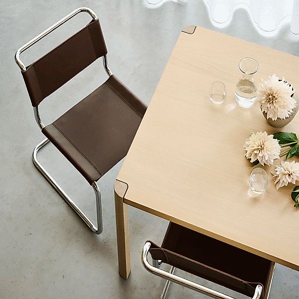 THONET Stahlrohr-Freischwinger S 33 | Sitz und Rücken Kernleder schokobraun günstig online kaufen