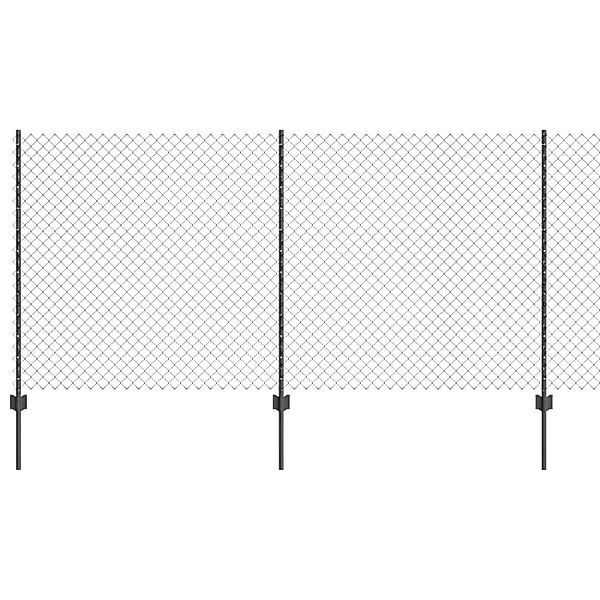 vidaXL Zaun mit Pfosten Grau 1,2 x 10 m Stahl und PVC 3336261 günstig online kaufen