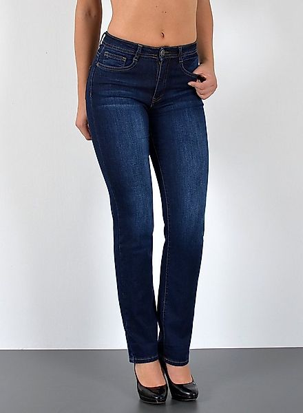 ESRA Straight-Jeans High Waist Damen Jeans Straight Leg Hose Stretch gerade günstig online kaufen