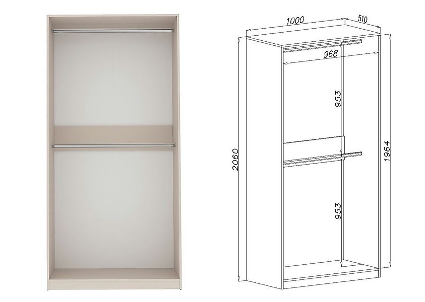 Marmex Möbel Mehrzweckschrank TRES SET J Garderobenschrank begehbare Garder günstig online kaufen