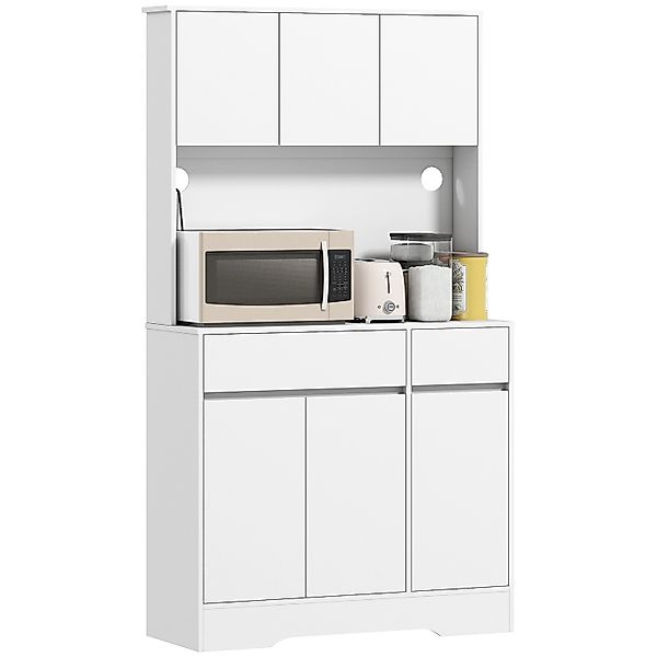HOMCOM Küchenschrank Spanplatte MDF 100L x 38B x 180H cm Weiß günstig online kaufen