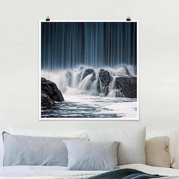 Poster Natur & Landschaft - Quadrat Wasserfall in Finnland günstig online kaufen