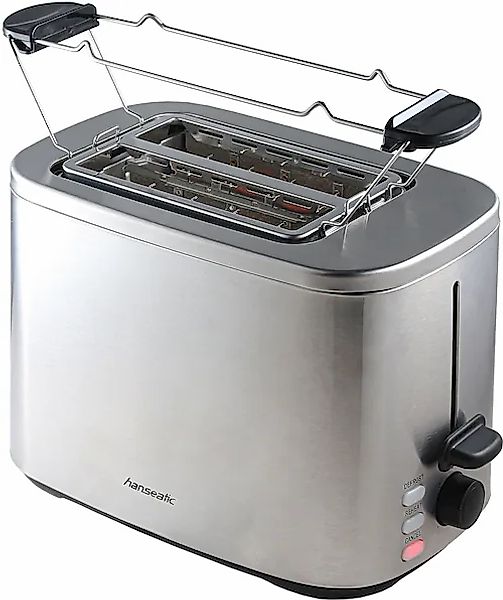Hanseatic Toaster »HT8007SD« 2 kurze Schlitze 800 W mit Brötchenaufsatz günstig online kaufen