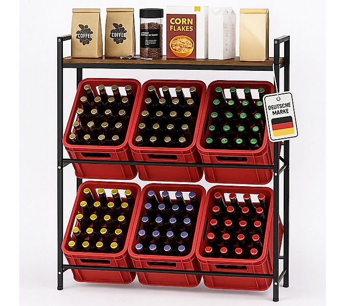 Roxlin Ablageregal Getränkekistenregal für 3/6 Kisten – Metallregal mit Abl günstig online kaufen