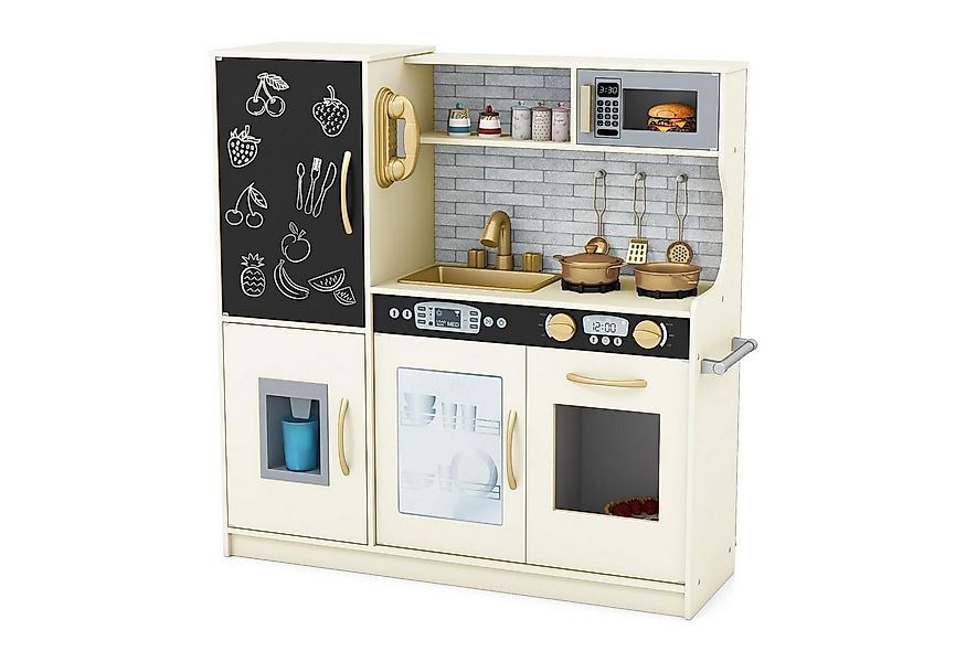KOMFOTTEU Spielküche Kinderküche, mit Mikrowellen, Backofen, Wasserbecken, günstig online kaufen