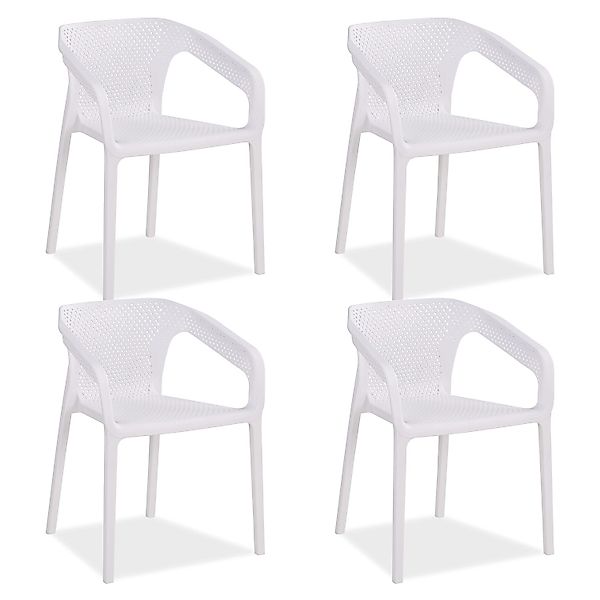 Homestyle4u Gartenstuhl 4er Set in Weiß 2695 günstig online kaufen