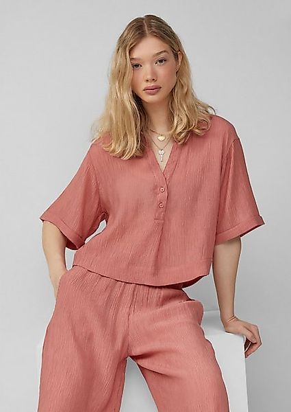 QS Kurzarmbluse Strukturierte Bluse aus Viskosemix Waschung günstig online kaufen
