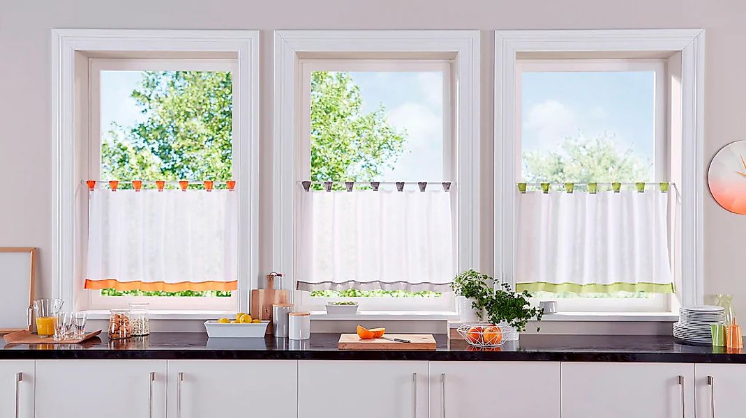 my home Scheibengardine "Bitola" Schlaufen 1 Stk. tlg. Fertiggardine, trans günstig online kaufen