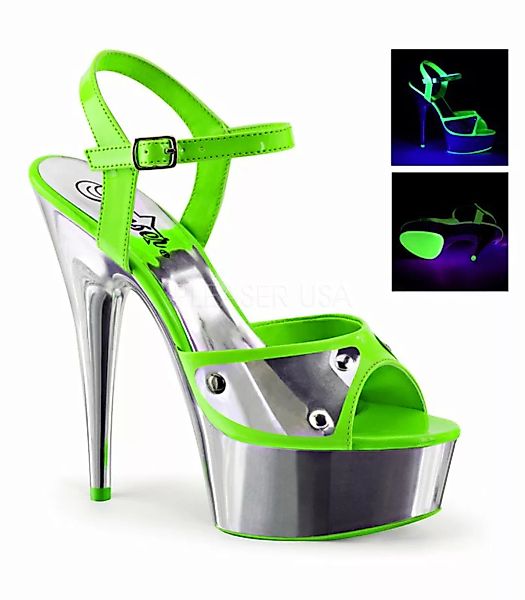 Pleaser Plateau Sandaletten DELIGHT-609NC Neon Green/Slv Chrome (Schuhgröße günstig online kaufen