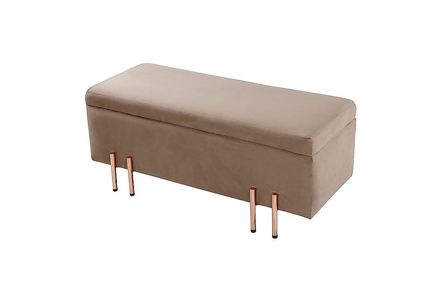 en.casa Sitztruhe, »Dals« Samt Metallbeine 100 x 40 x 42 cm Braun günstig online kaufen