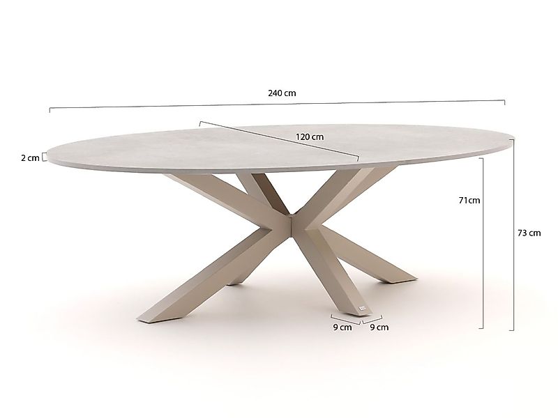 Bellagio Induno Ellips Gartentisch 240x120 cm günstig online kaufen