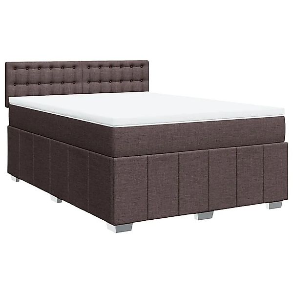 vidaXL Boxspringbett mit Matratze Dunkelbraun 140x200 cm Stoff 3287108 günstig online kaufen