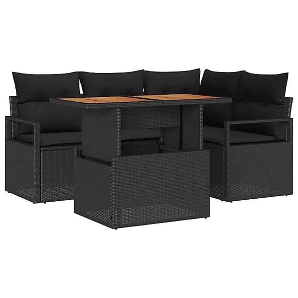 vidaXL Garten Essgruppe mit Kissen 5-Tlg Schwarz und Braun 3349708 günstig online kaufen