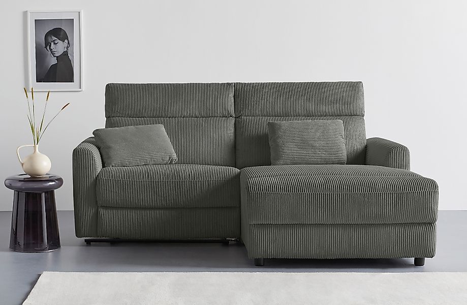INOSIGN Ecksofa »JENNA, L-Form, 209cm, manuelle u. elektrische Funktion, mi günstig online kaufen