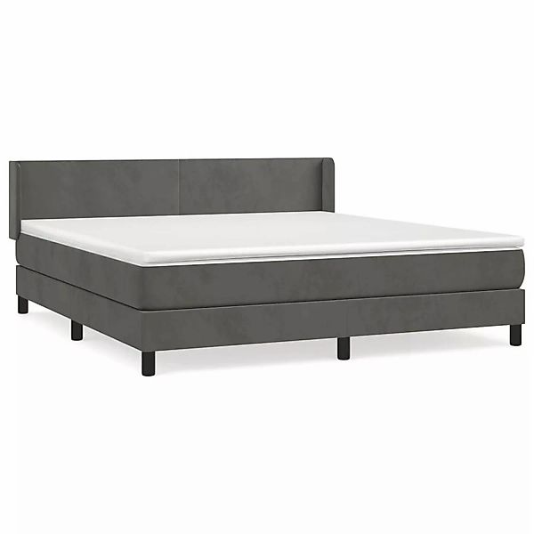 vidaXL Boxspringbett mit Matratze Dunkelgrau 180x200 cm Samt1366792 günstig online kaufen