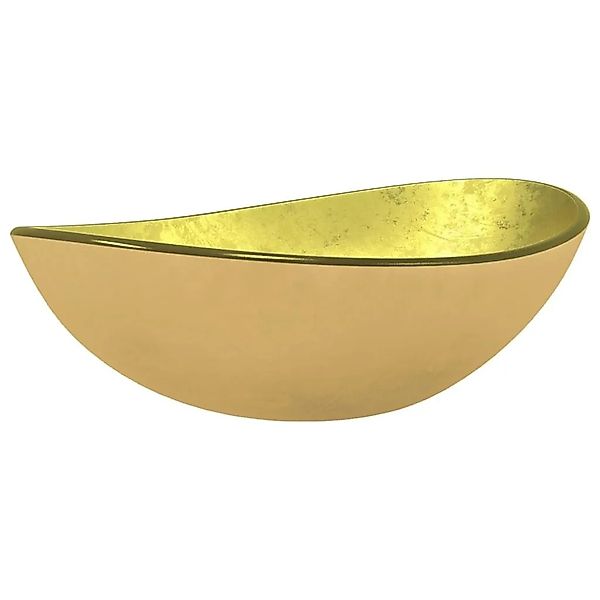 vidaXL Waschbecken Hartglas 54,5x35x15,5 cm Golden 345262 günstig online kaufen