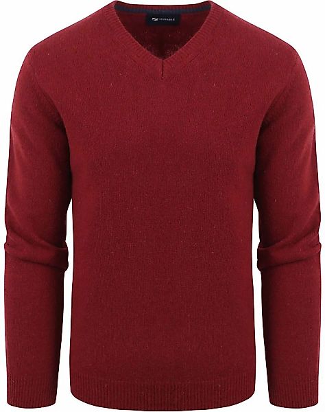 Suitable Lammwolle Pullover V-Ausschnitt Bordeaux - Größe L günstig online kaufen