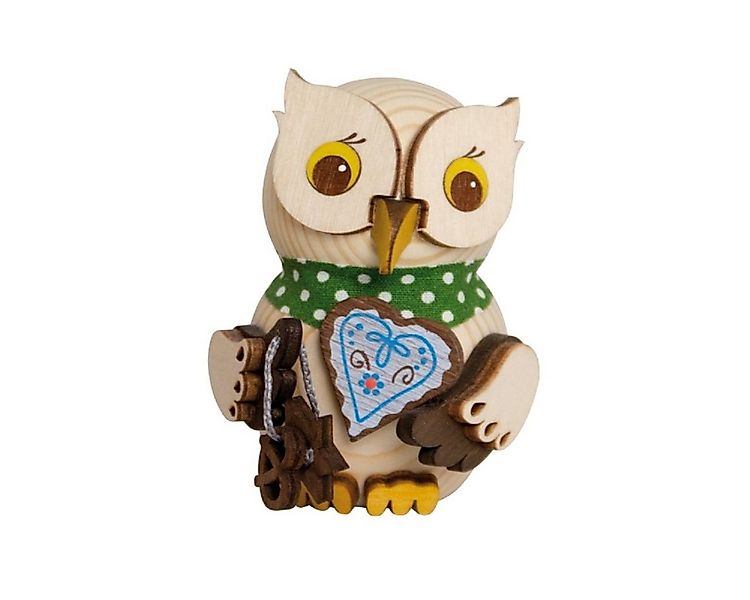 Kuhnert Dekofigur Mini-Eule mit Lebkuchenherz - aus Holz gefertigt - ca. 7 günstig online kaufen