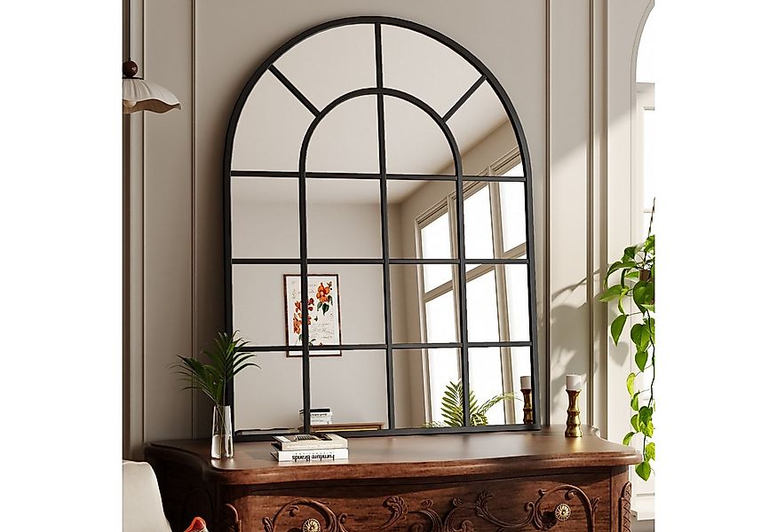 BEAUTYPEAK Dekospiegel Dekorativer gewölbter Wandspiegel mit Fensterpaneel günstig online kaufen