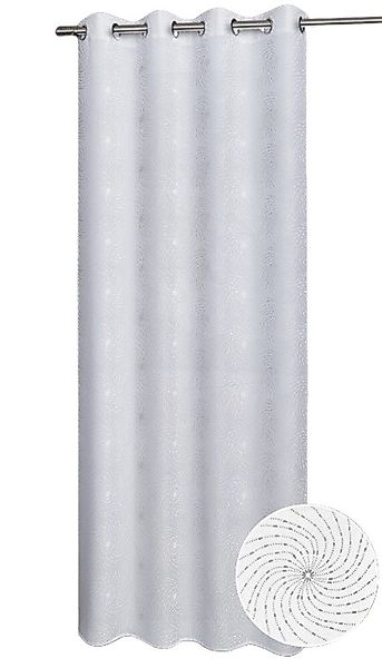 Clever-Kauf-24 Vorhang Ösenschal Bozen weiß silber günstig online kaufen