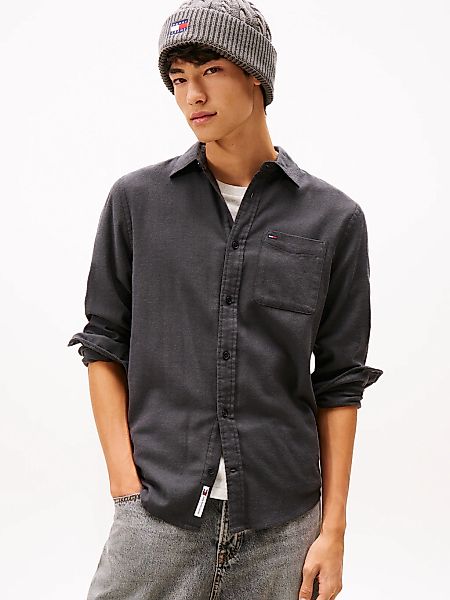 Tommy Jeans Flanellhemd "TJM FLANNEL" regular fit, Langarmhemd, halbgesprei günstig online kaufen