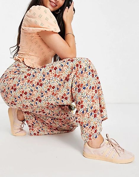 In The Style x Jac Jossa – Hose mit weitem Bein und buntem Blumenmuster, Ko günstig online kaufen
